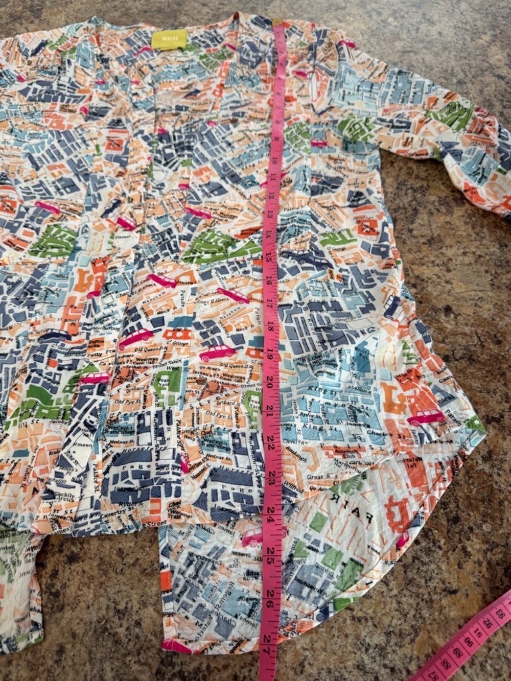 Maeve by Anthropologie Cartography London Map Print Blouse Top Size 4 - Picture 7 of 7